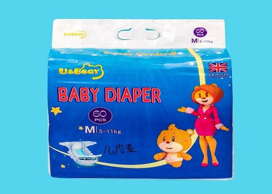 Bảng tính thoáng khí màu trắng Tã giấy mềm mại cho bé 390 * 320mm Phim hoạt hình được in