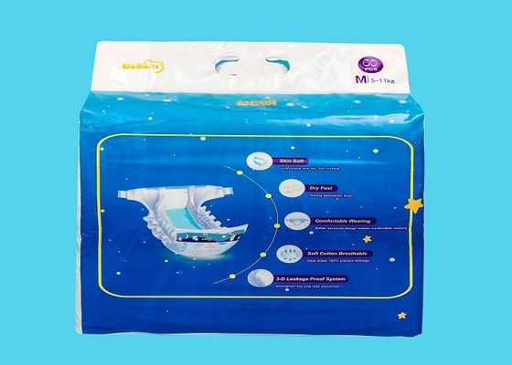 Bảng tính thoáng khí màu trắng Tã giấy mềm mại cho bé 390 * 320mm Phim hoạt hình được in