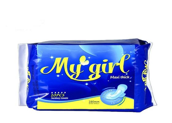 Khăn vệ sinh bằng bông thoáng khí dùng một lần Băng vệ sinh 280mm Hữu cơ