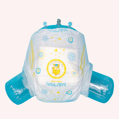 Tã lót trẻ em dùng một lần bằng sợi Fluff Tã lót chống rò rỉ 3D Tã chỉ báo độ ẩm